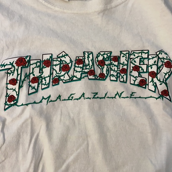 Thrasher Tiki Logo Shirt Orange & Thrasher Rose Vine Logo Shirt - Picture 5 of 5